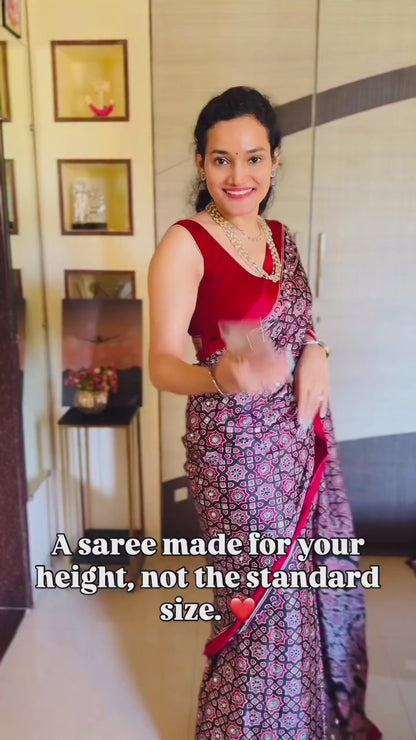 Black Mirror Crepe Silk Ready To Wear/Easy Saree
