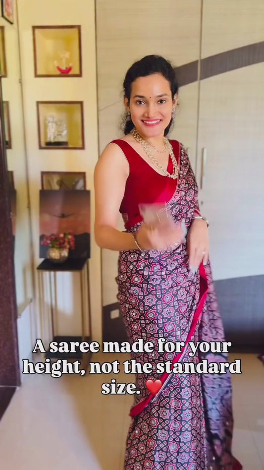 Black Mirror Crepe Silk Ready To Wear/Easy Saree