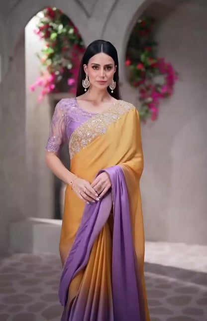 Multicolor Cocktail Party Wear Readymade Saree