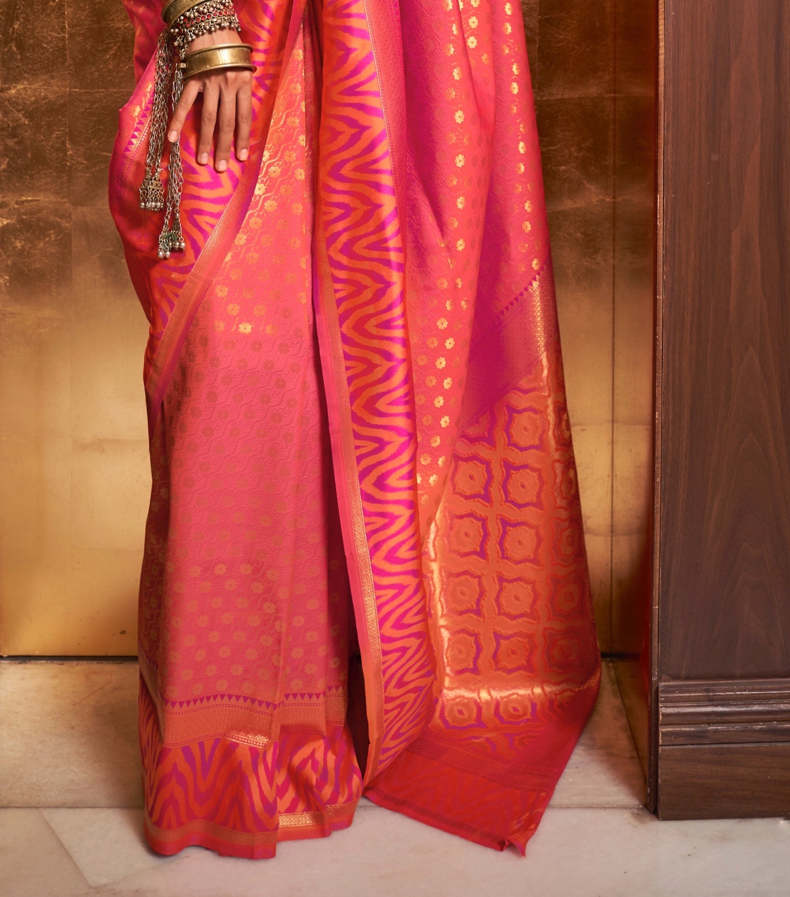 Pink Saree With Fancy Blouse – StylebyPanaaash
