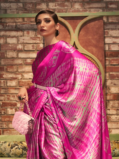 Pink Soft Crepe Silk Saree - Panaash Saree