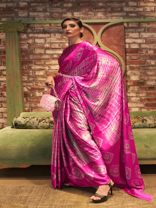 Pink Soft Crepe Silk Saree - Panaash Saree