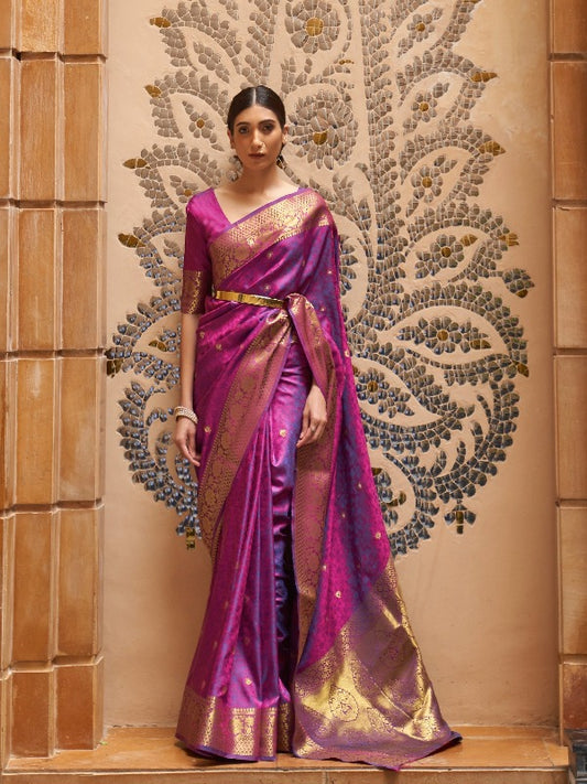 Soft Purple Kanjivaram Silk Saree. - Panaash Saree