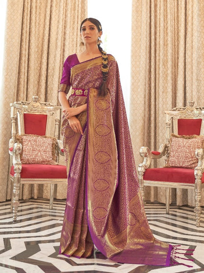 Beautiful Purple Easy Saree. - Panaash Saree