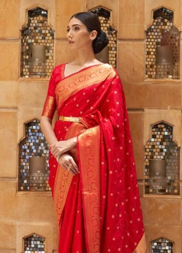 Red Soft Kanjivaram EASY Silk Saree. - Panaash Saree