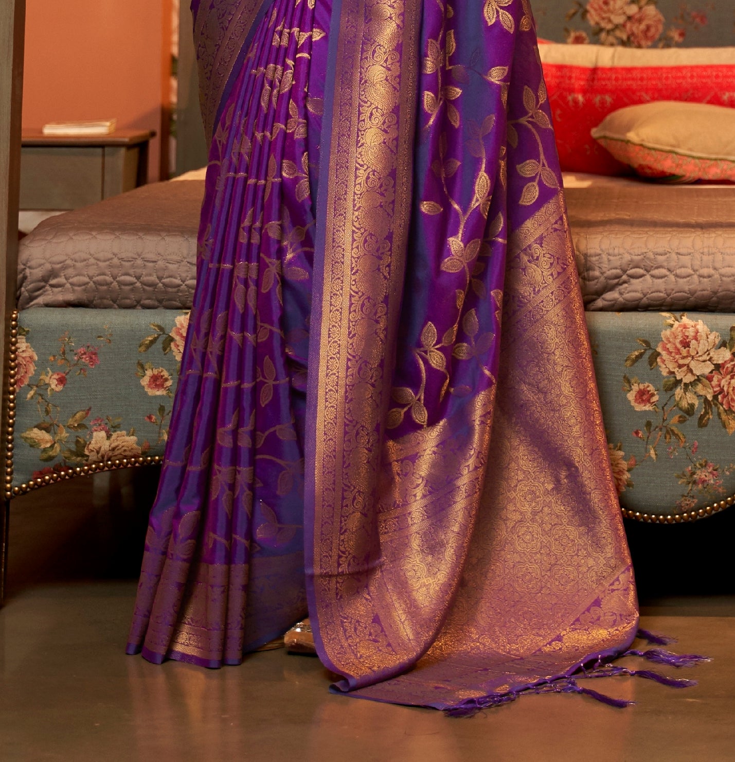 Purple Soft Banarasi Silk Saree - Panaash Saree