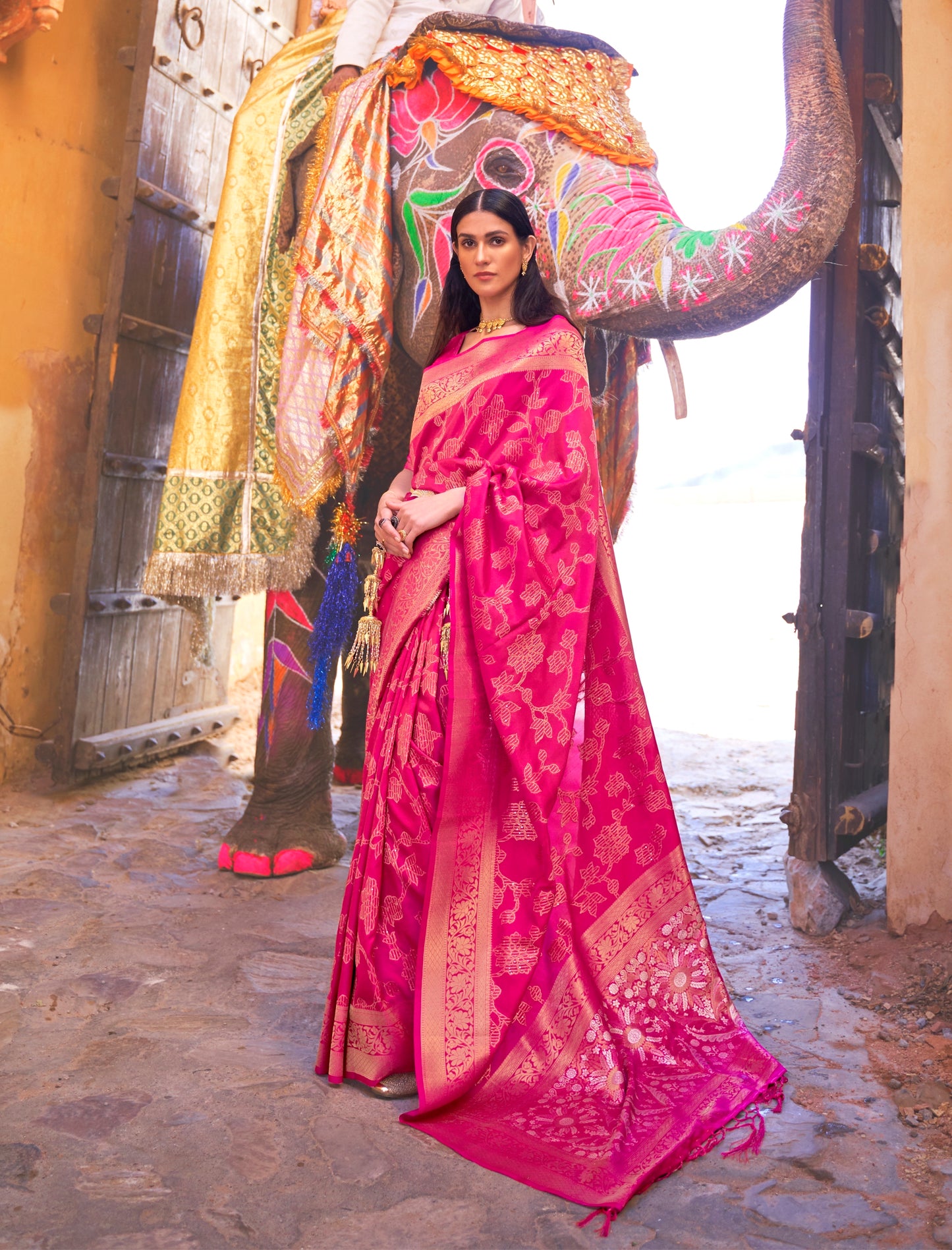 Pink Kanjivaram Saree With Sequence Work - Panaash Saree