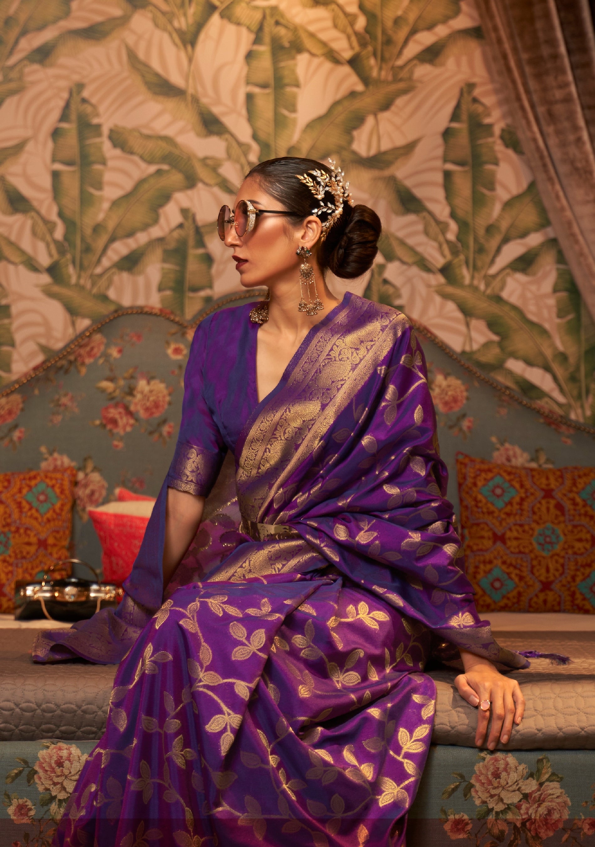 Purple Soft Banarasi Silk Saree - Panaash Saree