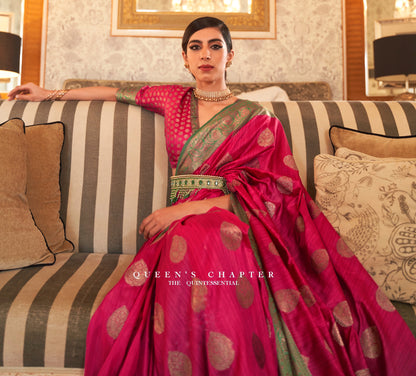 Pink Fancy Silk Saree. - Panaash Saree
