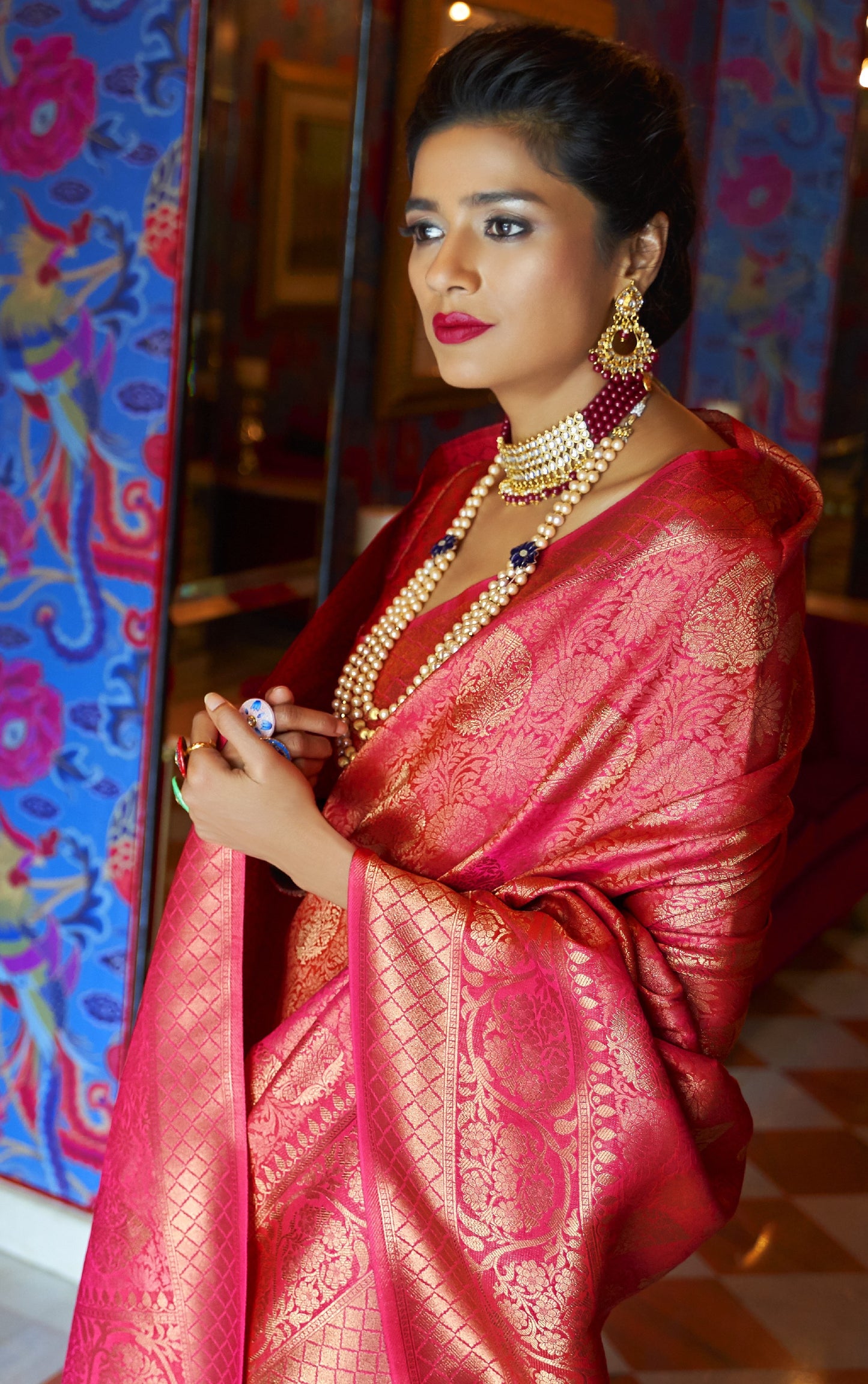 Pink Banarasi Soft Silk Saree. - Panaash Saree