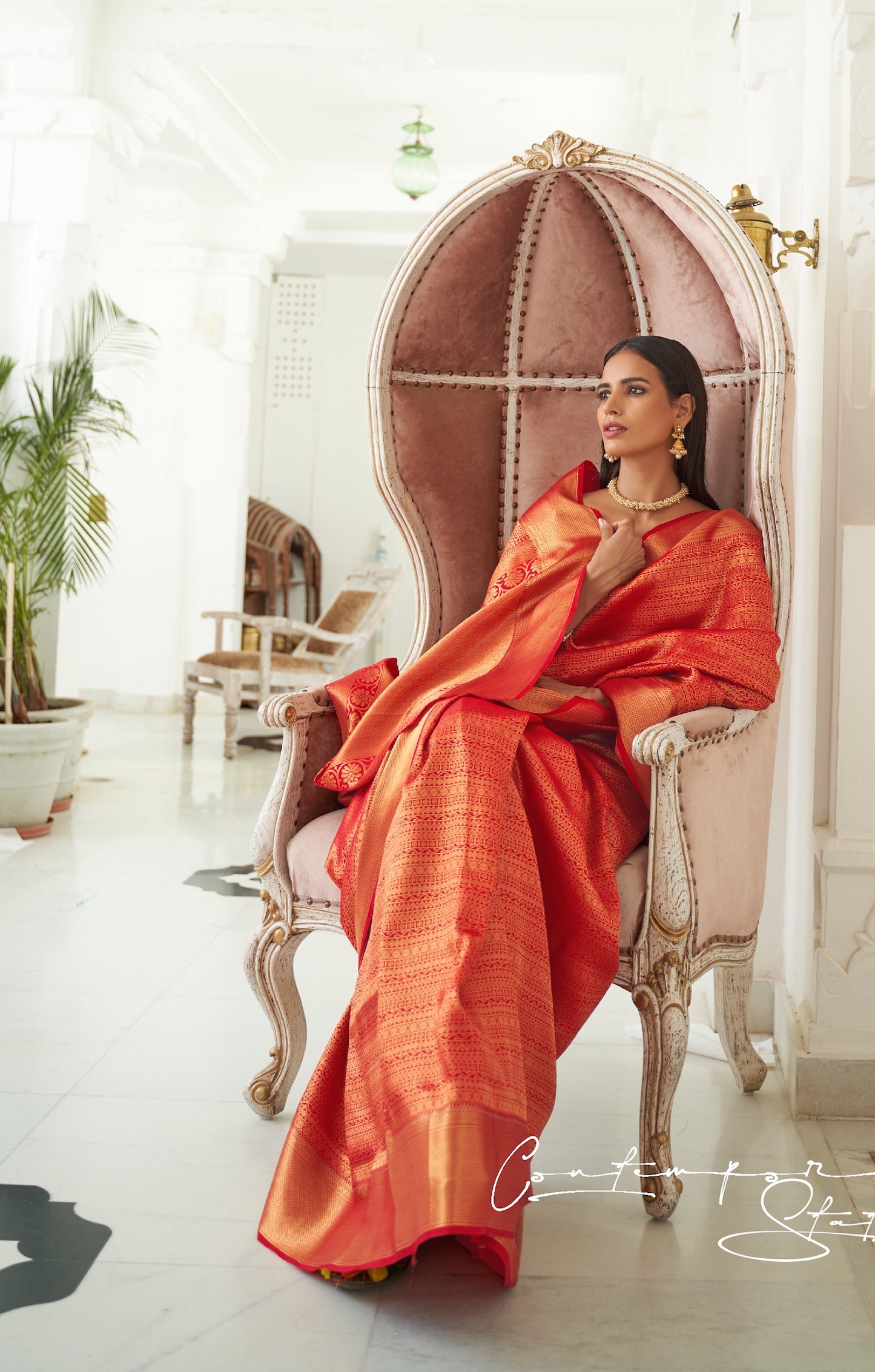 Amazing Red Kanjivaram Brocade Soft Silk Saree. - Panaash Saree