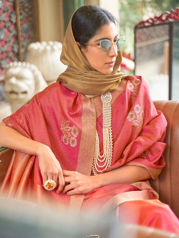 Amazing Pink Soft Banarasi Silk Saree - Panaash Saree