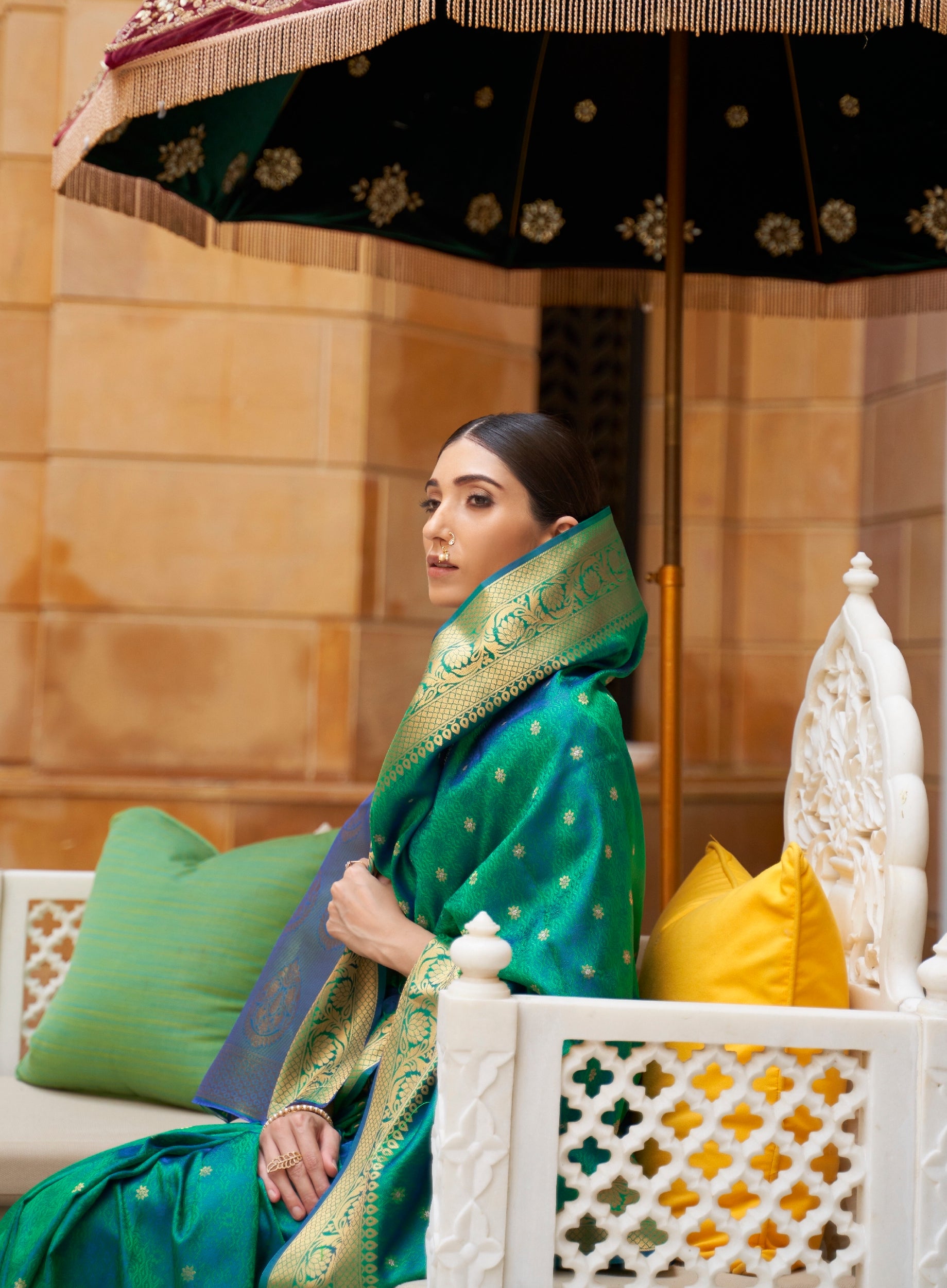 Fabulous Green Soft Kanjivaram Silk Saree. - Panaash Saree