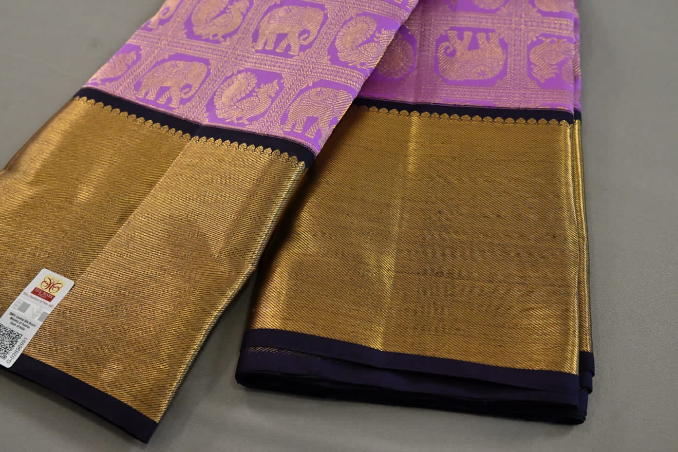 Lavender Color Kanchipuram Handmade Silk Saree - Panaash Saree