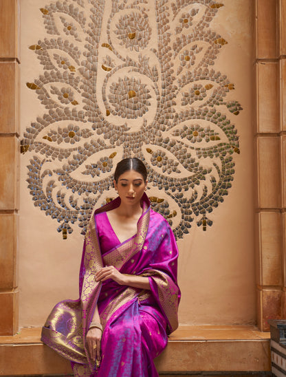 Soft Purple Kanjivaram Silk Saree. - Panaash Saree