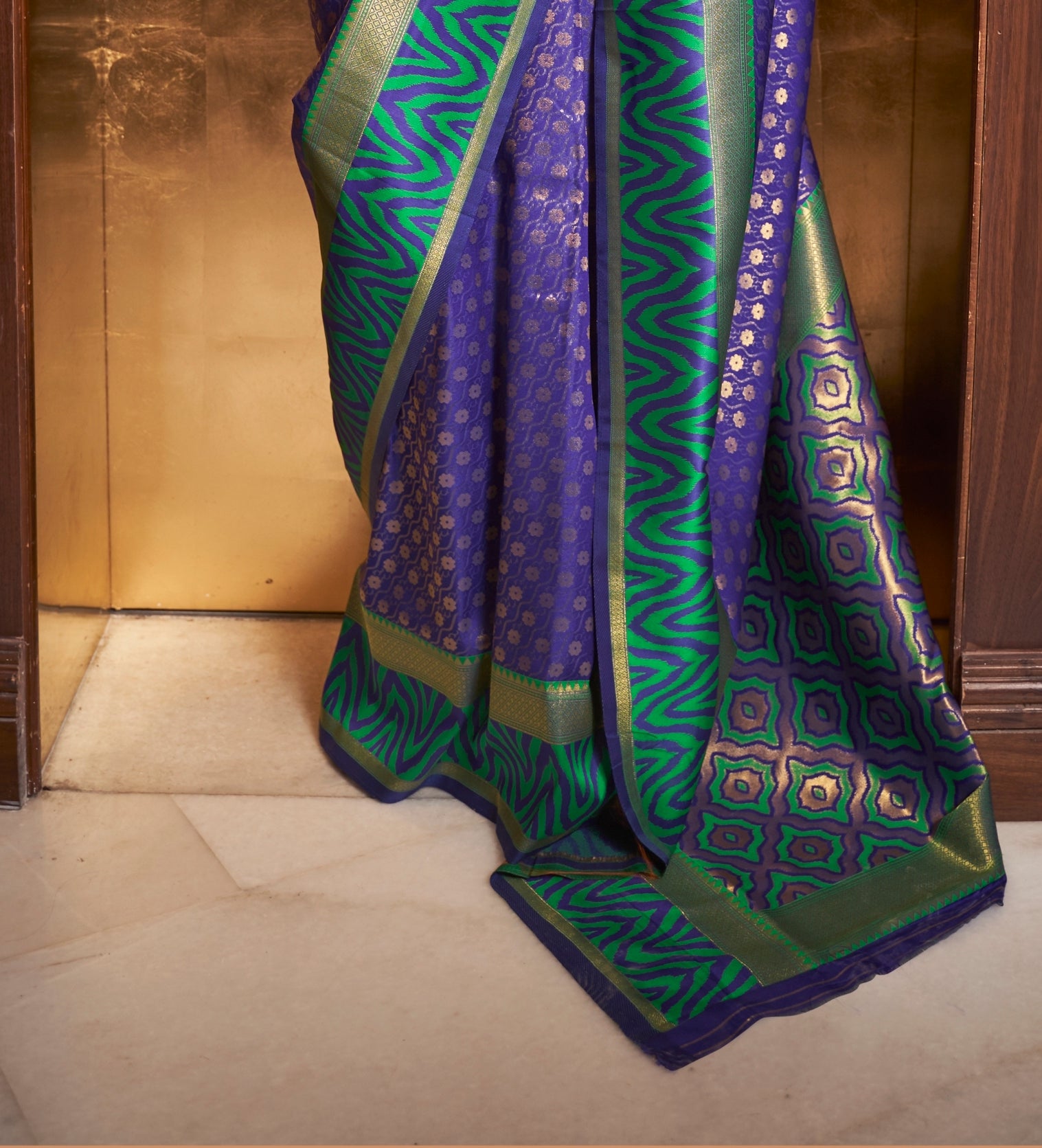 Casual Wear Royal Blue Sequence Worked Designer Saree Designed On Georgette  Material – Kaleendi