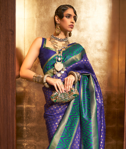 Royal Blue Fancy Saree - Panaash Saree