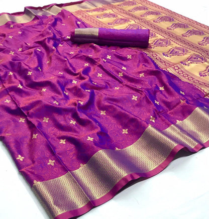 Purple banarasi silk saree - Panaash Saree