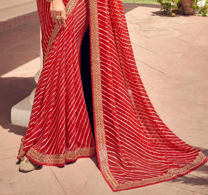 Buy Beautyfull embroiderd design georgette saree with blouse Online In  India At Discounted Prices