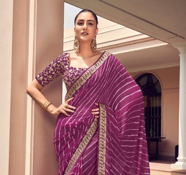 Purple Color Pure Georgette With Sequence Embroidery Work Bollywood Style Designer  Saree Ready to Wear Wedding Saree Party Wear Saree - Etsy