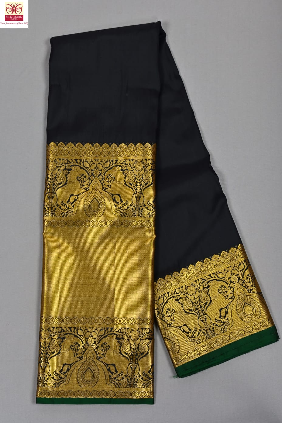 Black Colour Kanchipuram Silk Saree