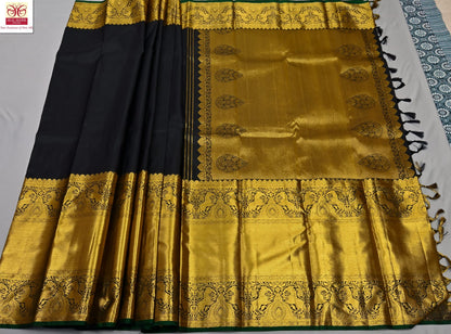 Black Colour Kanchipuram Silk Saree