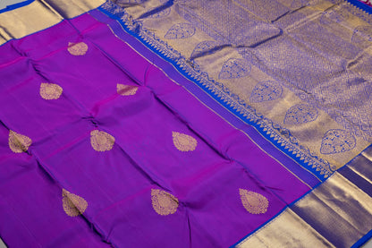 Purple Handmade Kanchipuram Pure Silk Saree
