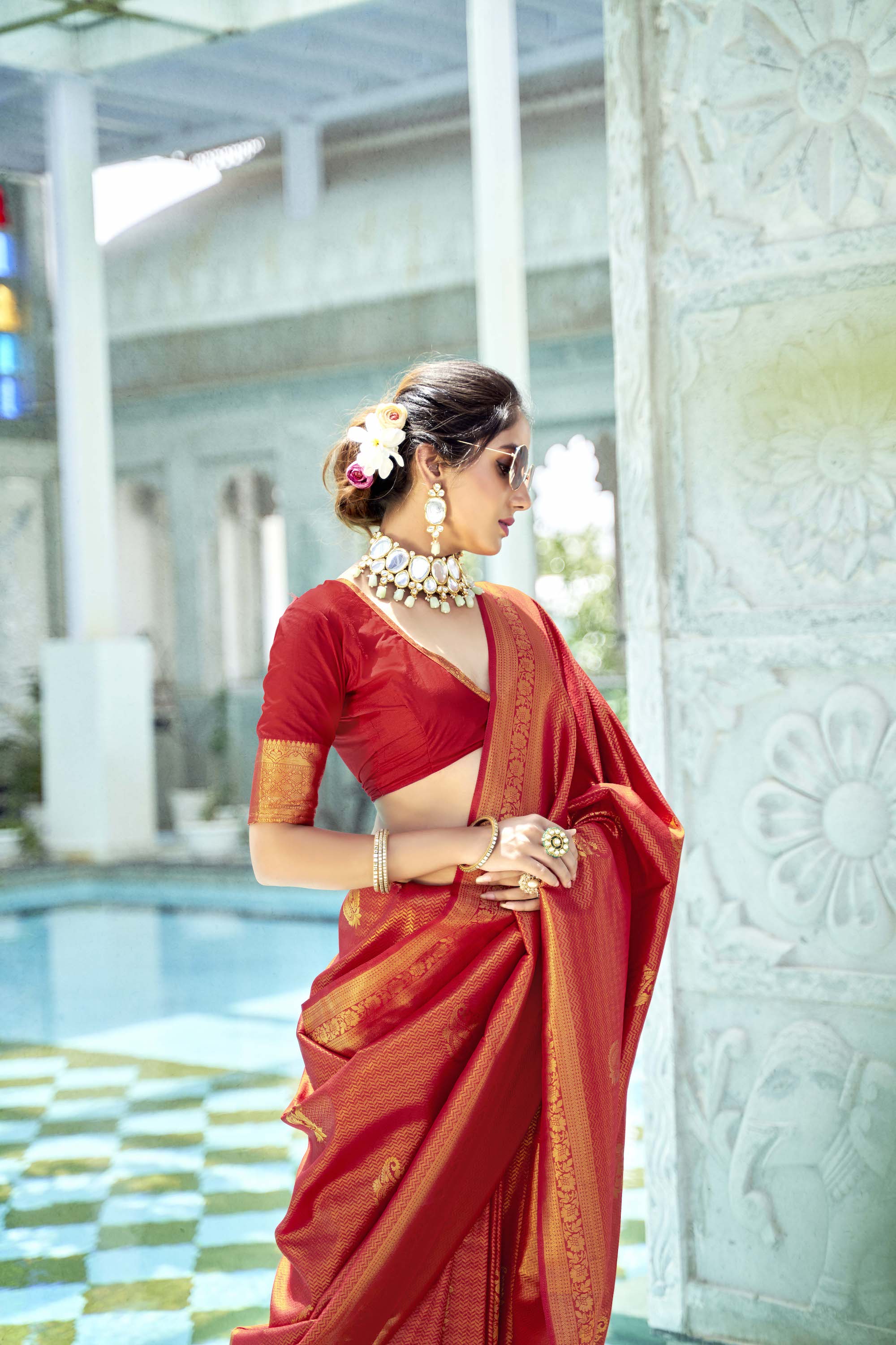 Women's Green Kanchipuram Style Art silk saree gnp008214 - Soft silk sarees  online india