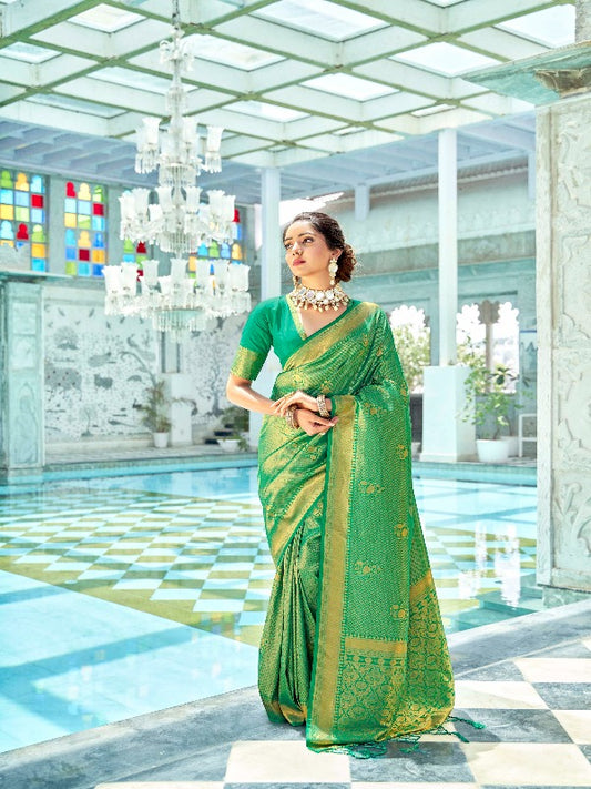 Amazing Soft Green Kanjivaram Silk Saree. - Panaash Saree