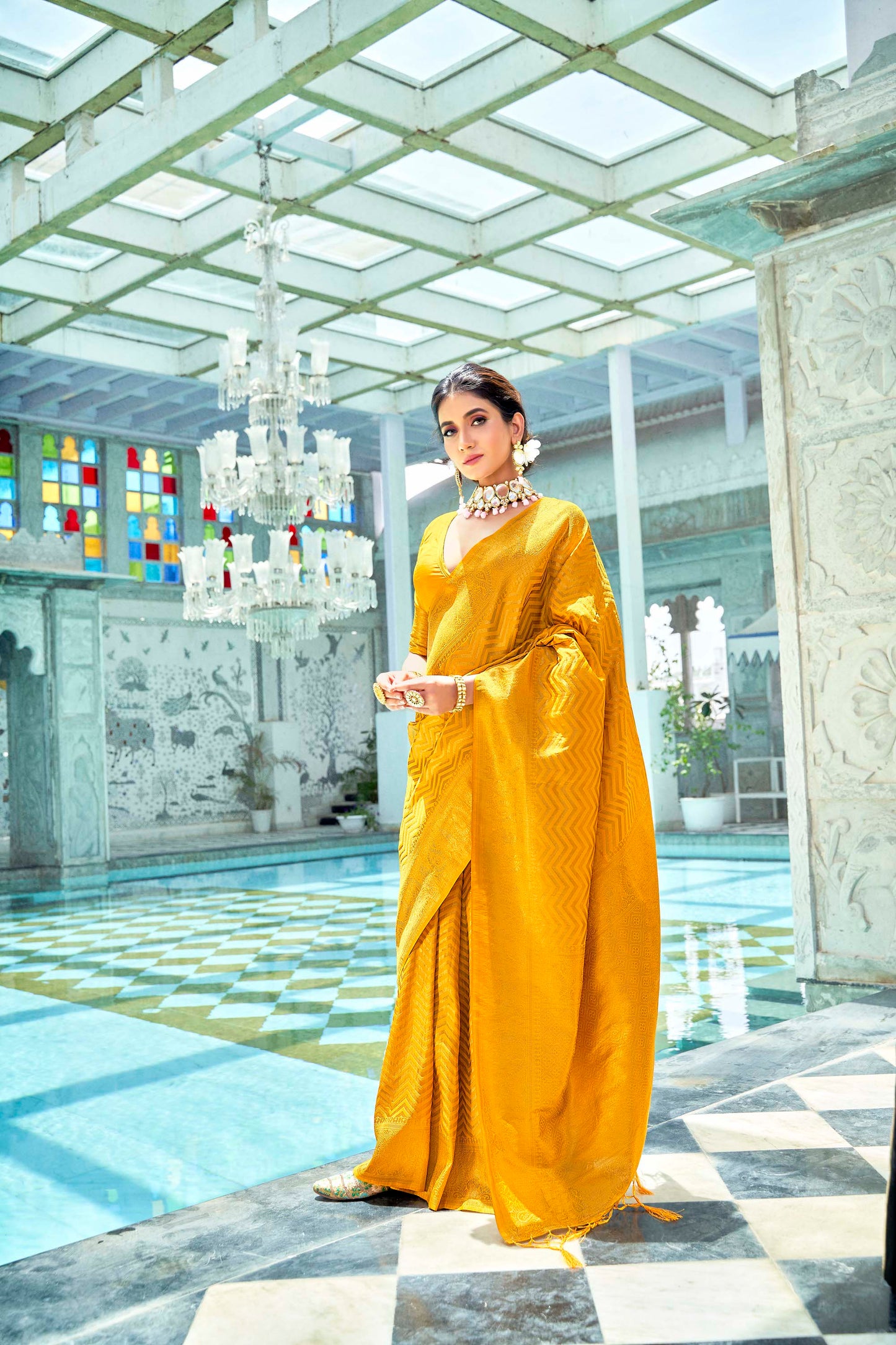 Soft Yellow Kanjivaram Silk Saree. - Panaash Saree